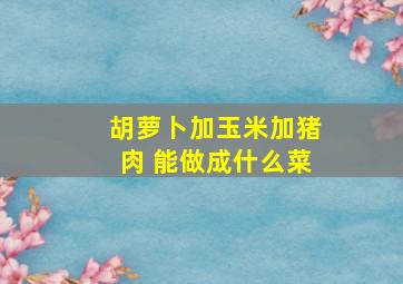 胡萝卜加玉米加猪肉 能做成什么菜